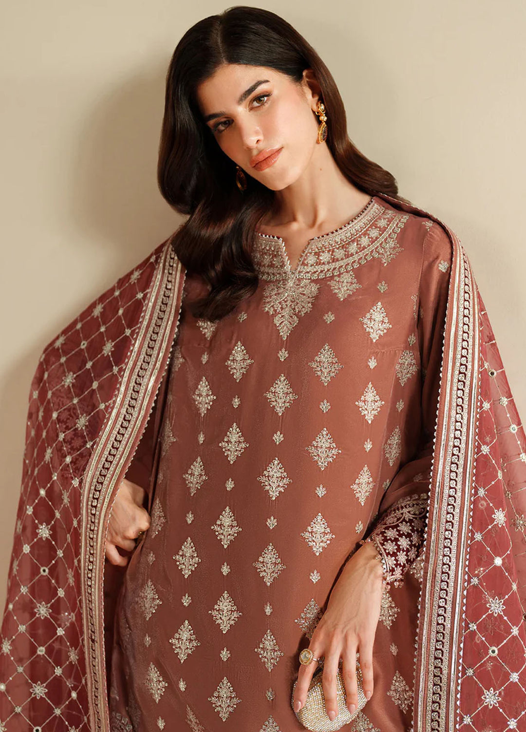 Velvet Vogue by Jazmin Embroidered Velvet Suits 3 Piece