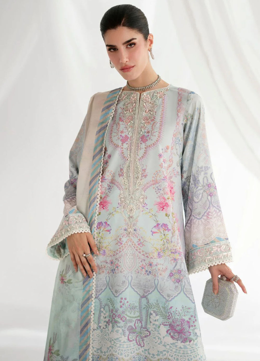 Ajr couture Embroidered Silk Suits Unstitched