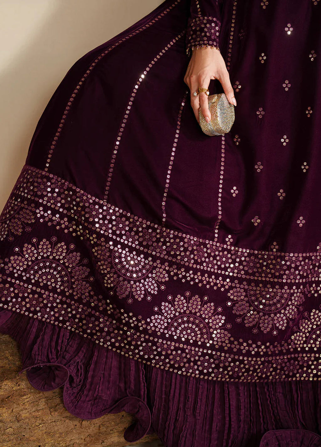 Velvet Vogue by Jazmin Embroidered Velvet Suits  3 Piece