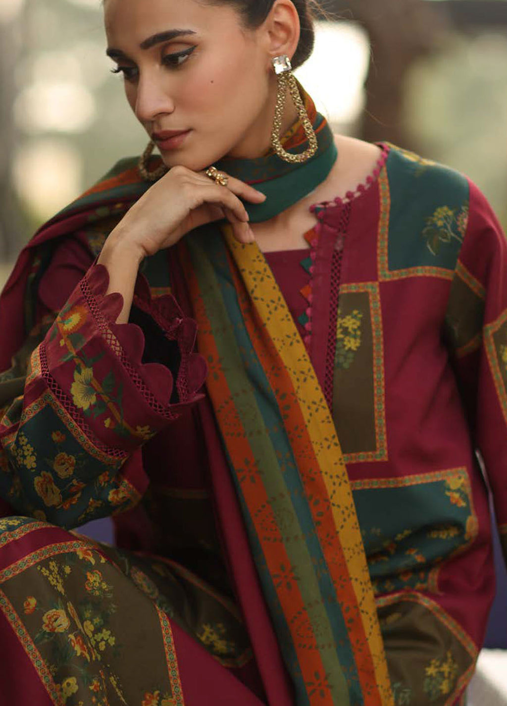 C Prints by Charizma Printed Linen Suits  3 Piece