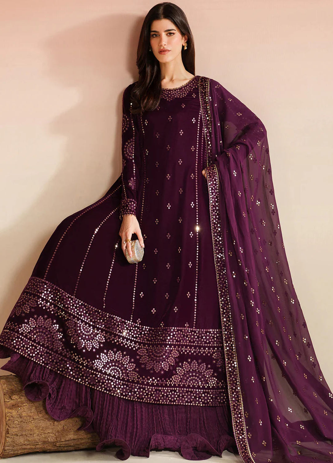 Velvet Vogue by Jazmin Embroidered Velvet Suits  3 Piece