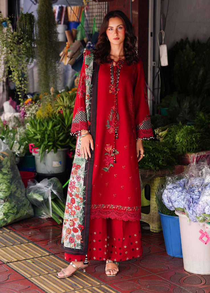 Poshima by Charizma Embroidered Peach Leather Suits  3 Piece