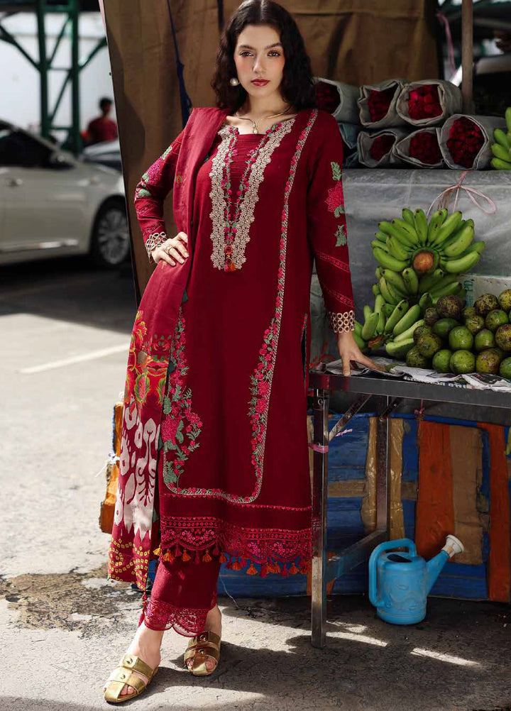 Poshima by Charizma Embroidered Peach Leather Suits  3 Piece