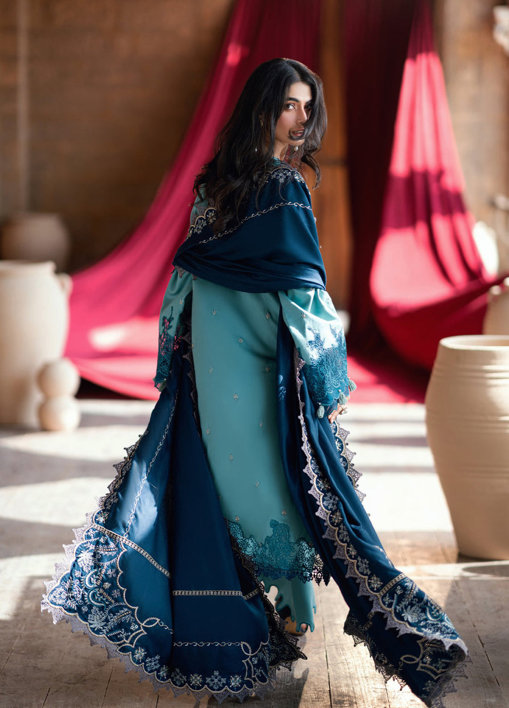 Shades Of Winter by Florent  Marina Twill Embroidered Suits 3 Piece