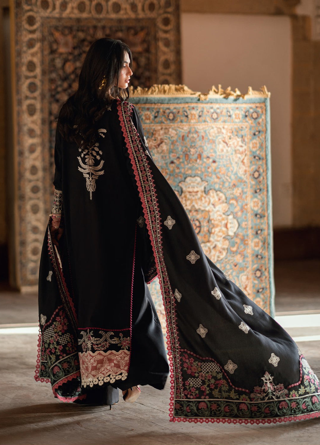 Shades Of Winter by Florent Marina Twill Embroidered Suits 3 Piece