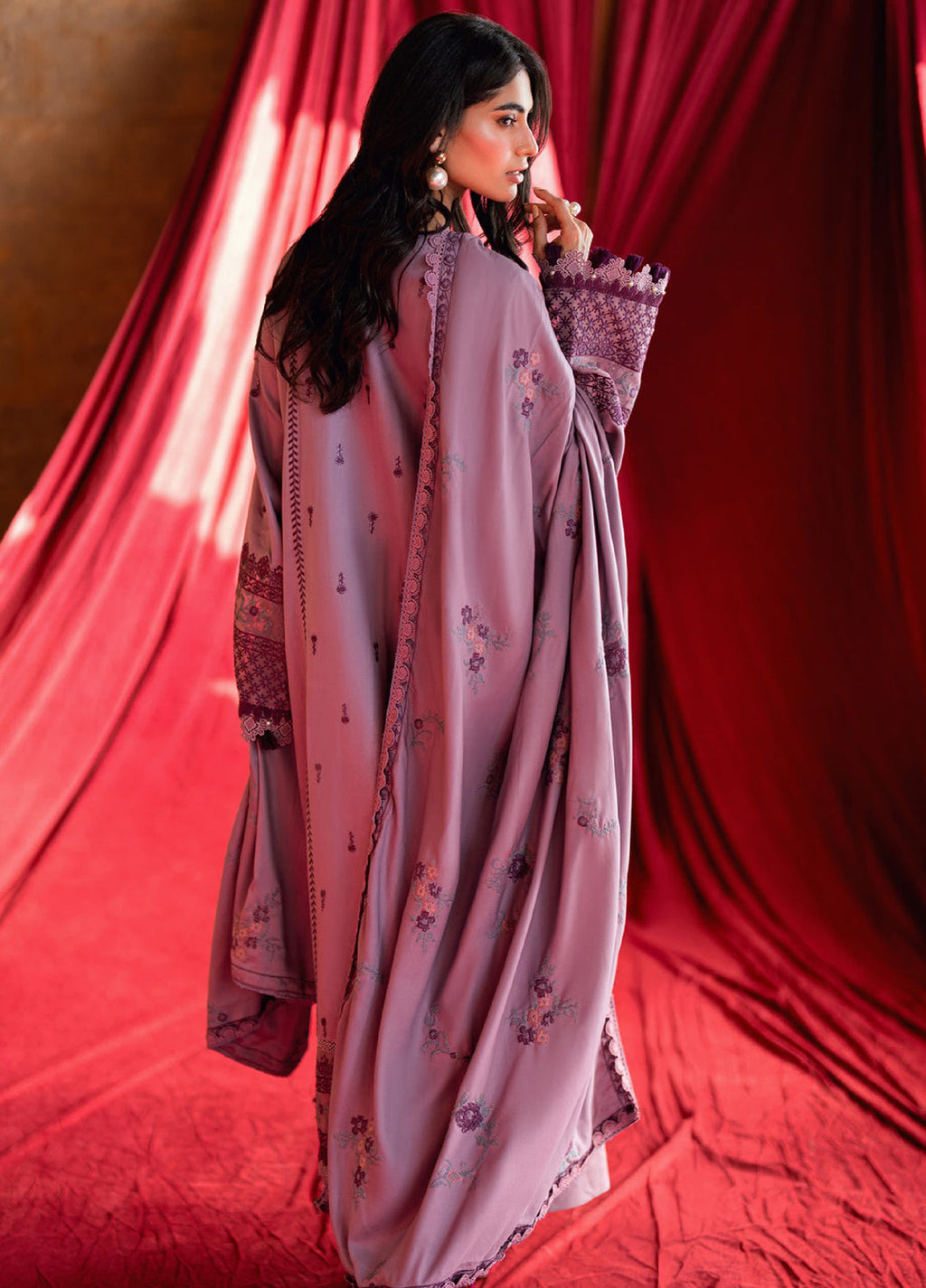 Shades Of Winter by Florent Marina Twill Embroidered Suits 3 Piece