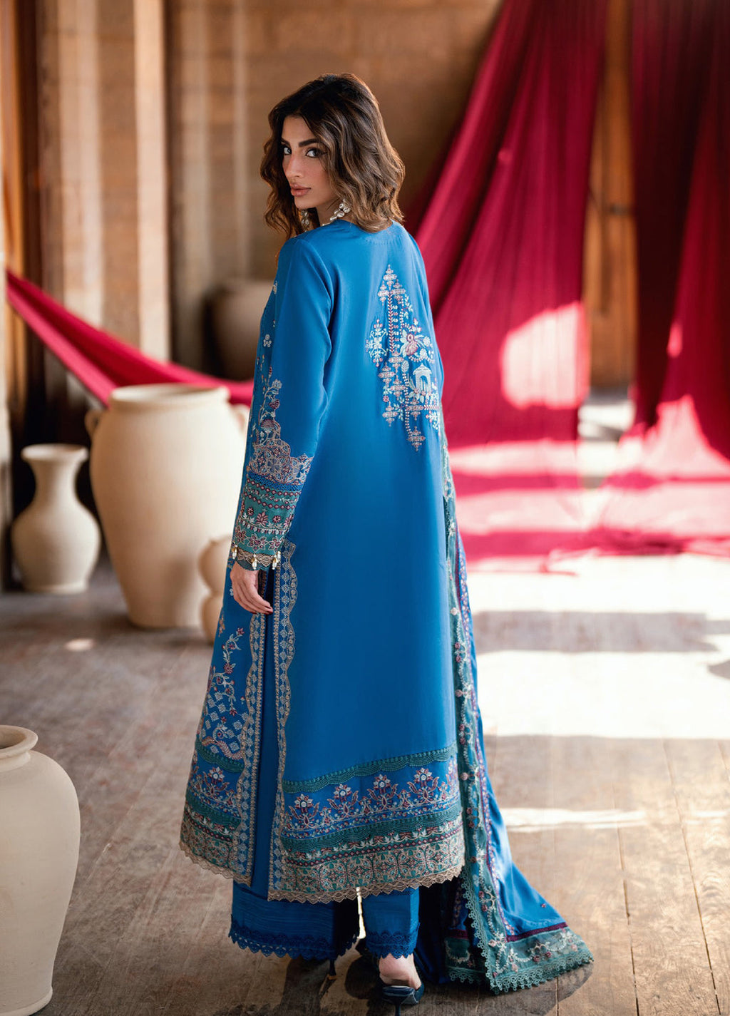 Shades Of Winter by Florent Marina Twill Embroidered Suits 3 Piece