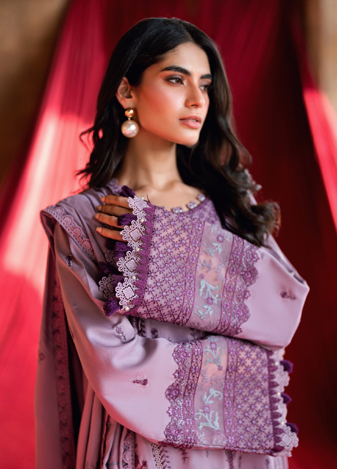 Shades Of Winter by Florent Marina Twill Embroidered Suits 3 Piece