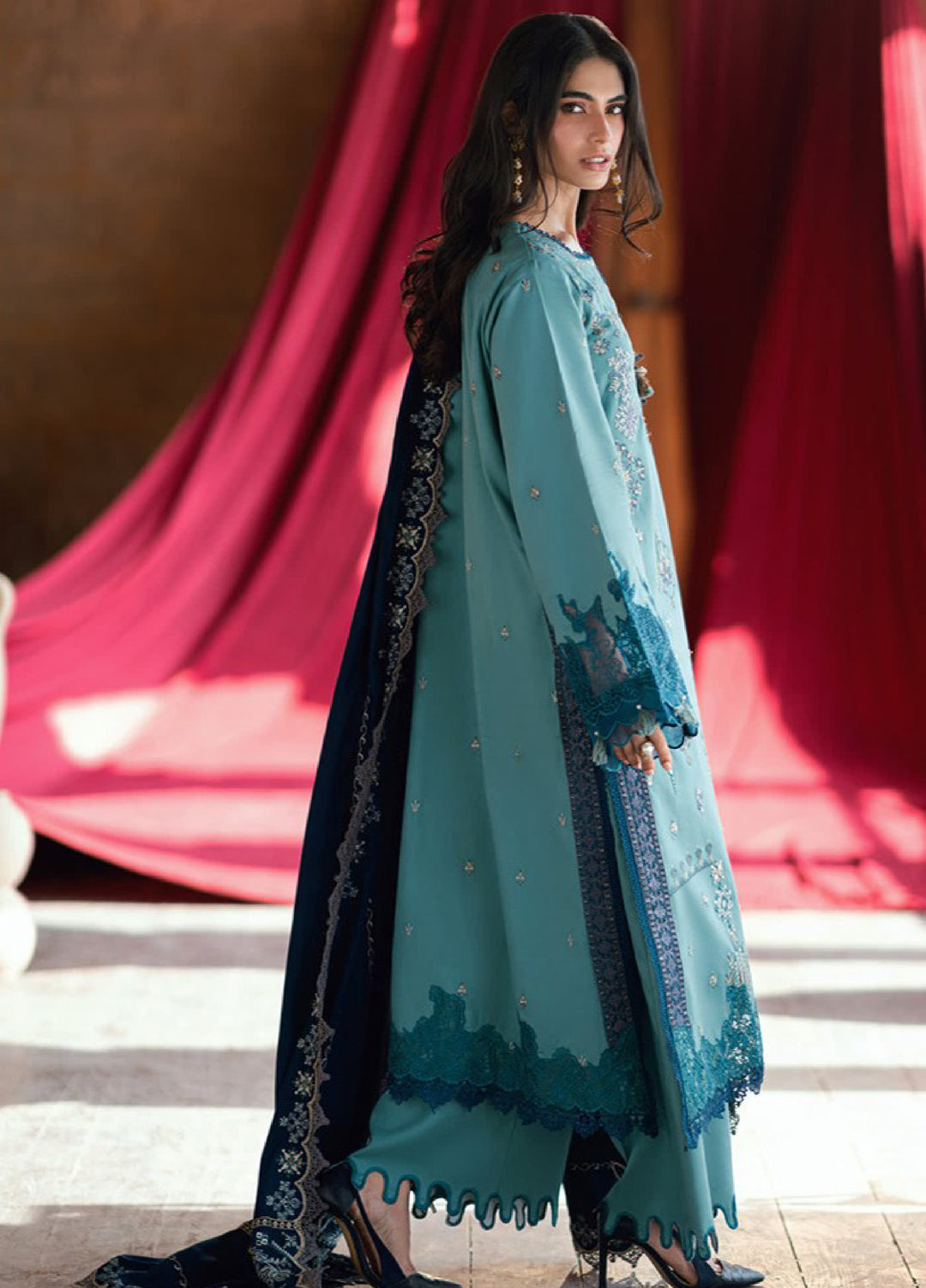 Shades Of Winter by Florent  Marina Twill Embroidered Suits 3 Piece