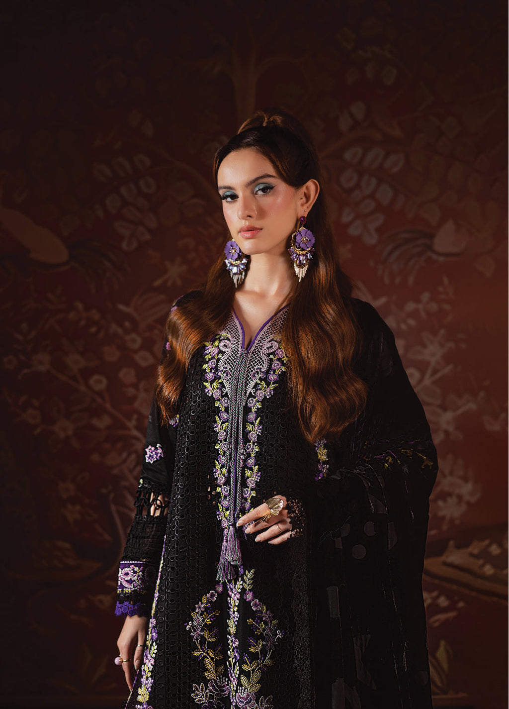Amelia by Mahnur Stitched Luxury Cotrai Embroidered 3 Piece Suits MN25AL AM-001 - Winter Collection
