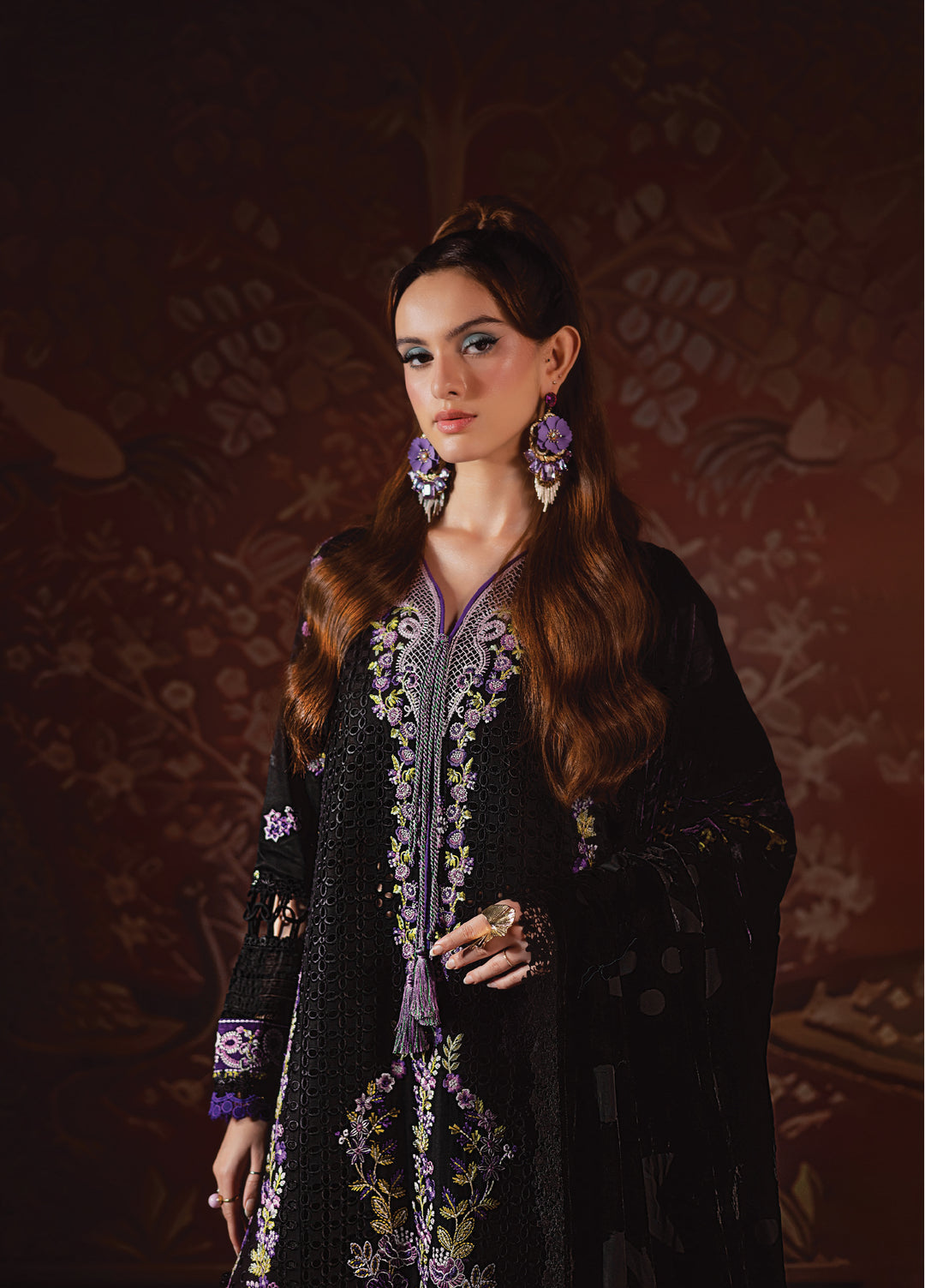 Amelia by Mahnur Stitched Luxury Cotrai Embroidered 3 Piece Suits MN25AL AM-001 - Winter Collection