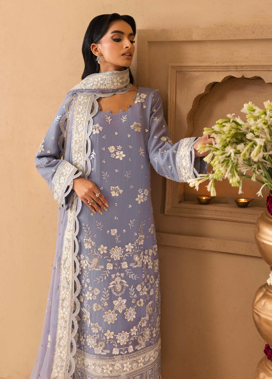 Shehrzadi by Emaan Adeel  Embroidered Chiffon 3 piece