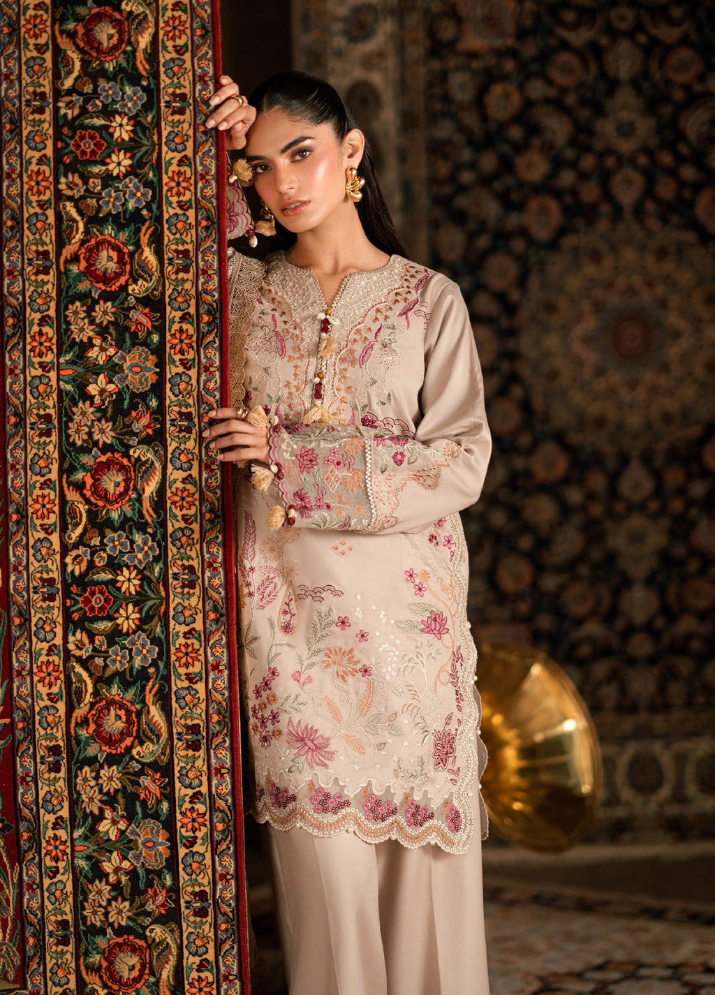 Shades Of Winter by Florent  Marina Twill Embroidered Suits 3 Piece