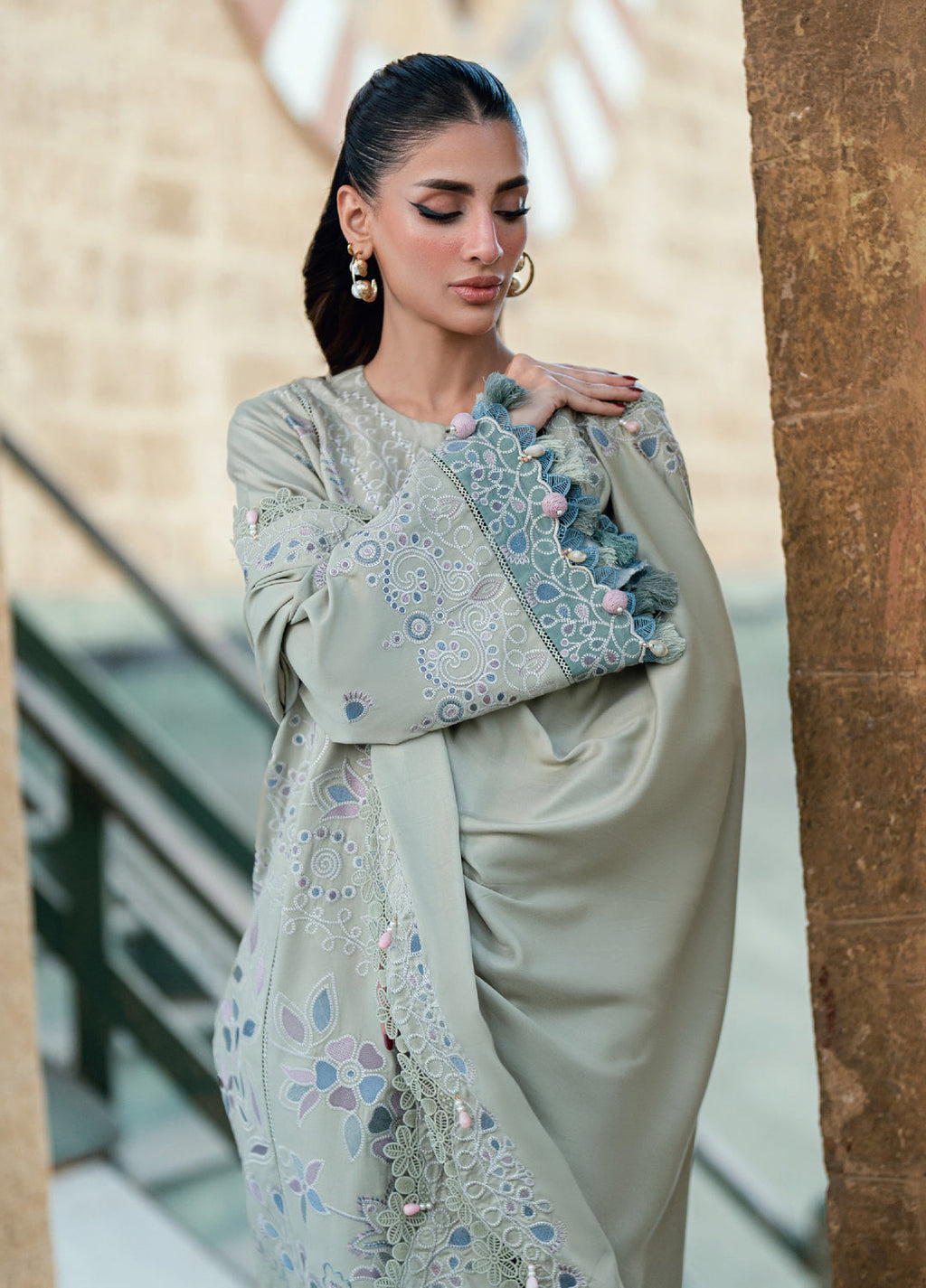 Shades Of Winter by Florent Marina Twill Embroidered Suits 3 Piece