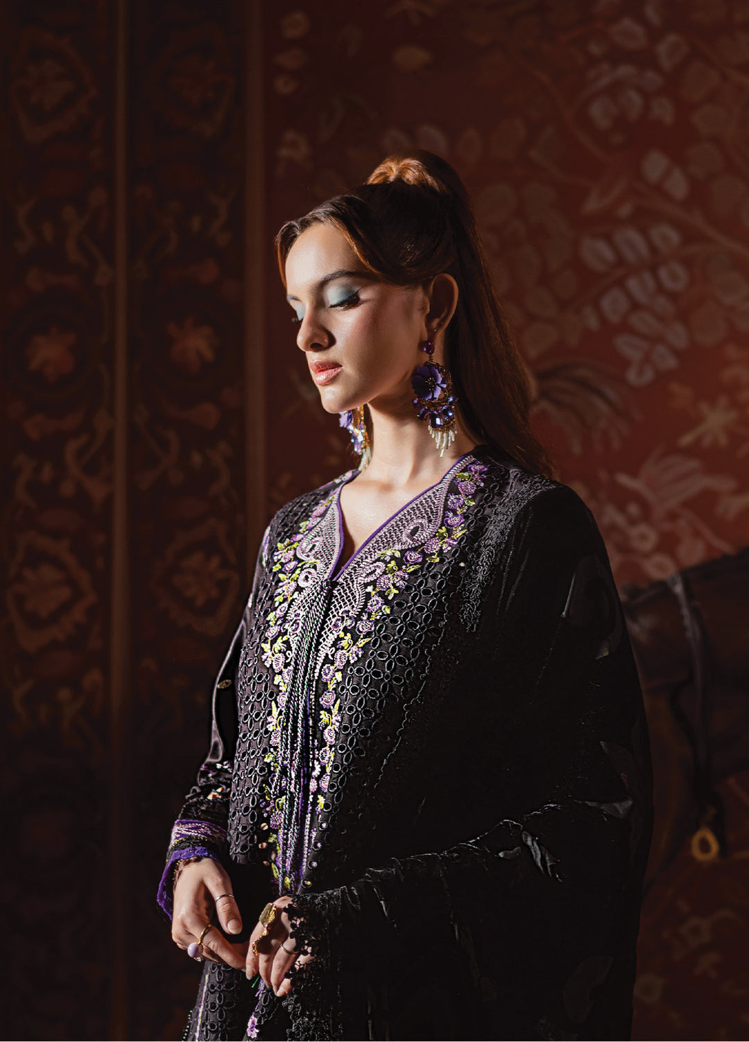 Amelia by Mahnur Stitched Luxury Cotrai Embroidered 3 Piece Suits MN25AL AM-001 - Winter Collection