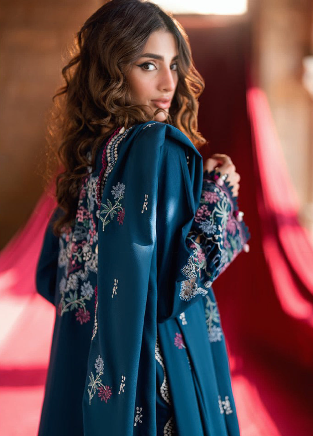 Shades Of Winter by Florent Marina Twill Embroidered Suits 3 Piece