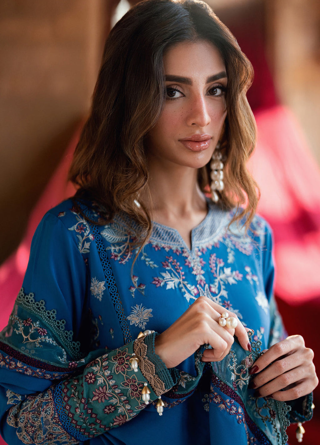 Shades Of Winter by Florent Marina Twill Embroidered Suits 3 Piece