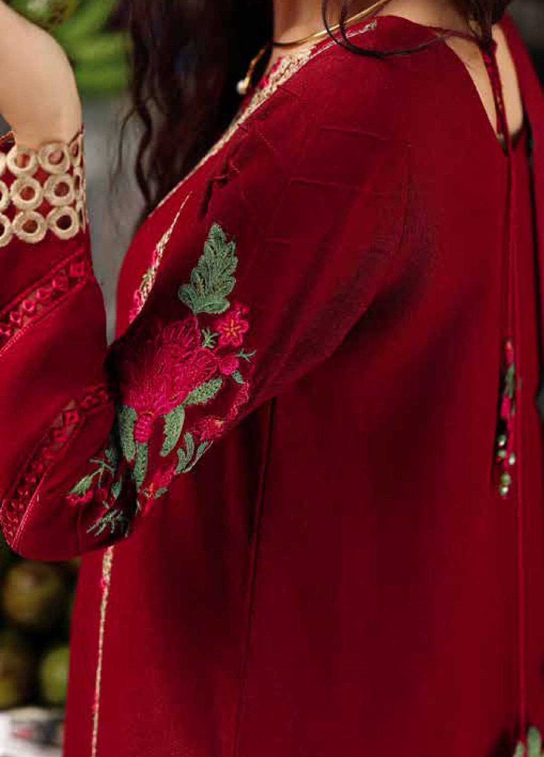 Poshima by Charizma Embroidered Peach Leather Suits  3 Piece