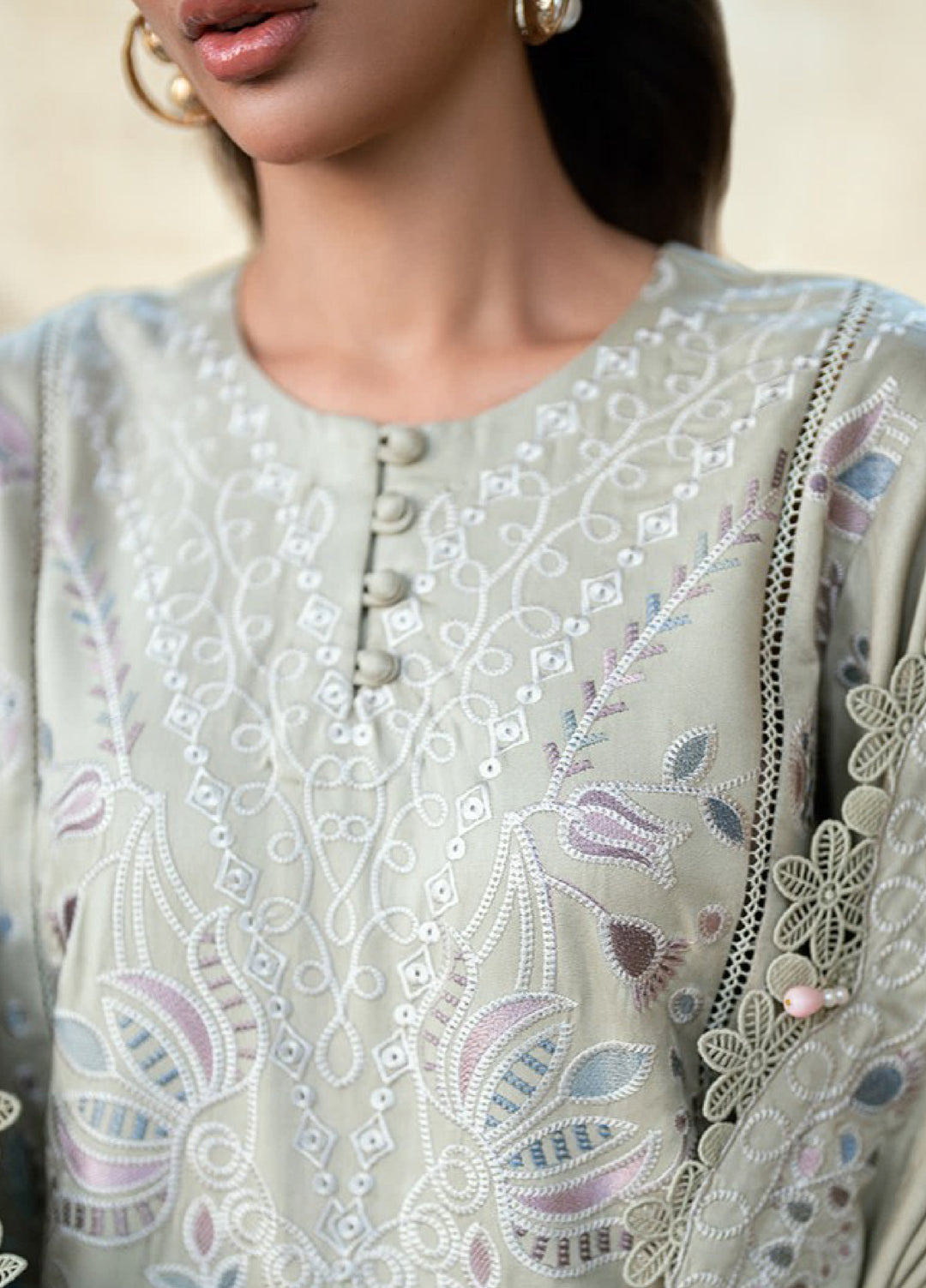 Shades Of Winter by Florent Marina Twill Embroidered Suits 3 Piece