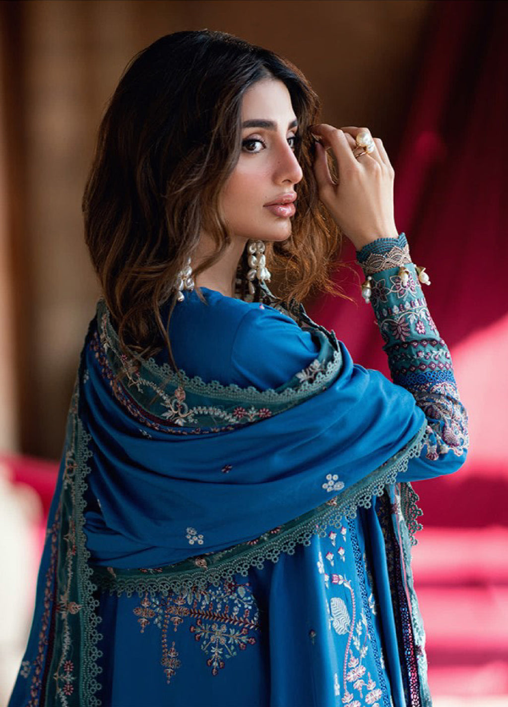 Shades Of Winter by Florent Marina Twill Embroidered Suits 3 Piece