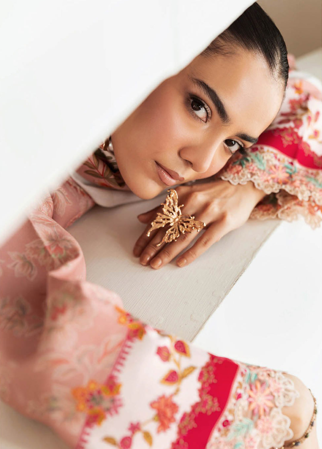 Nissa Floral Symphony by Rajbari Embroidered Marina Suits Unstitched 3 Piece RB25NM D-12 - Winter Collection