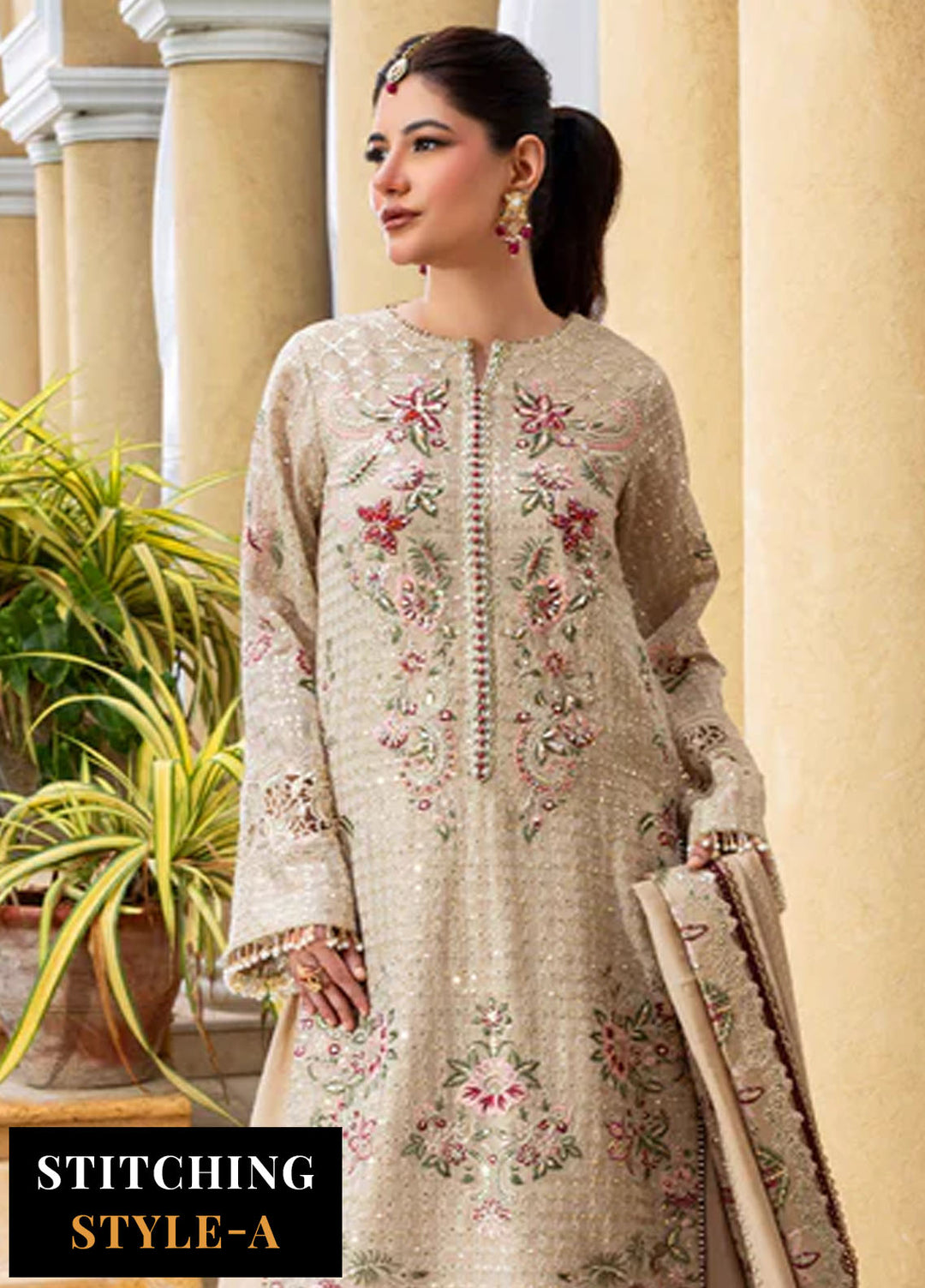Haye Dil by Sahane Embroidered Khaddi Net Suits Stitched