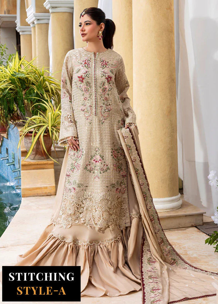 Haye Dil by Sahane Embroidered Khaddi Net Suits Stitched