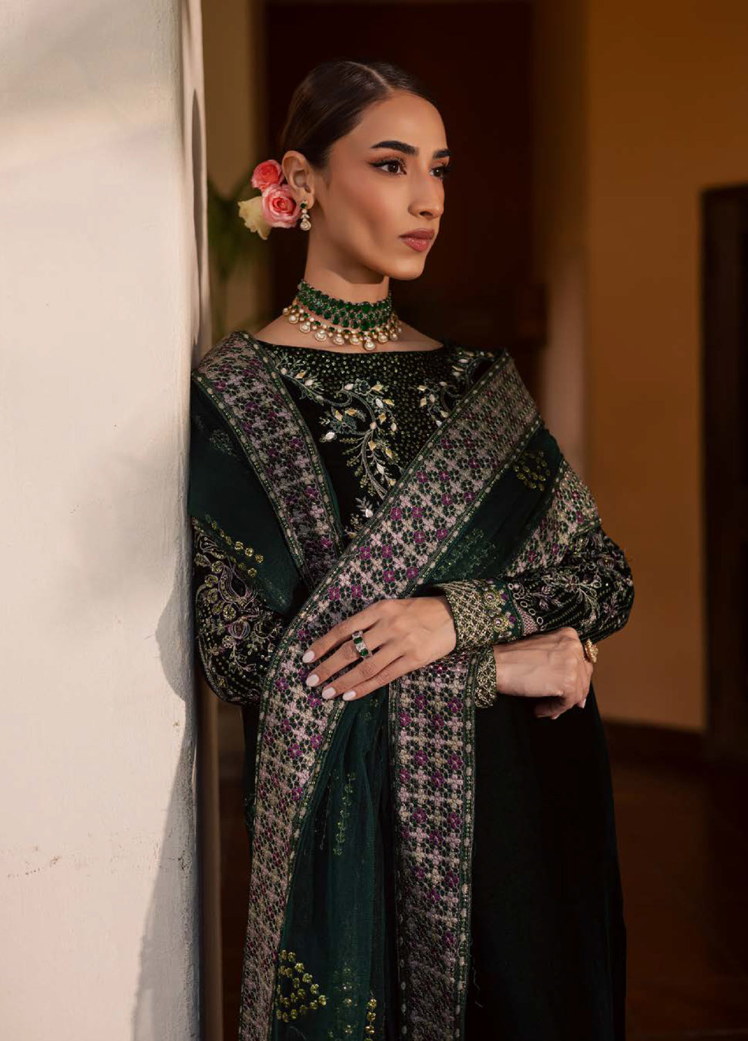 Maya by Nureh  Velvet Embroidered 3 Piece Suits