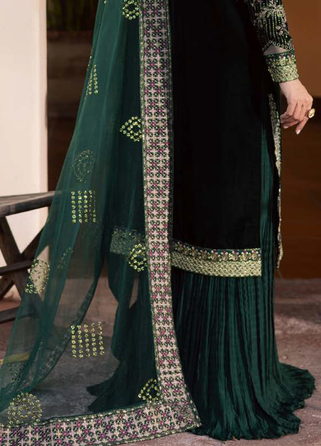 Maya by Nureh  Velvet Embroidered 3 Piece Suits