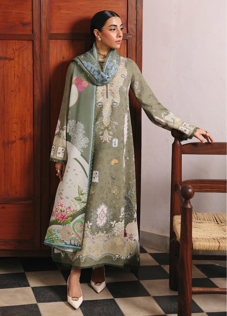 Qprints By Qalamkar Linen Embroidered Digital Printed  3 Piece Suits