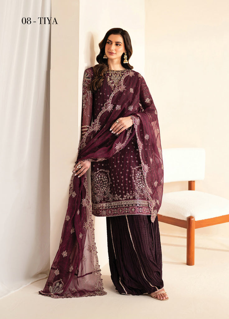 Xenia Formals  Embroidered Chiffon 3 Piece Suits