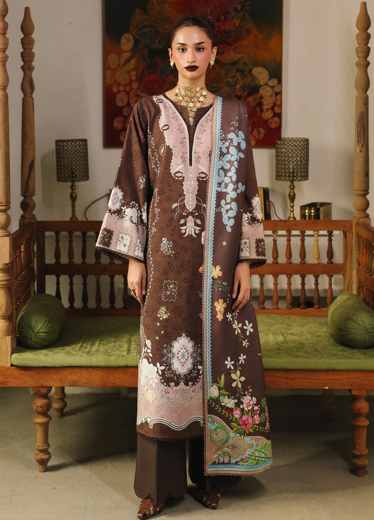 Qprints By QalamkarLinen Embroidered Digital Printed  3 Piece Suits QLM25PW QW-09 B Rabella - Winter Collection