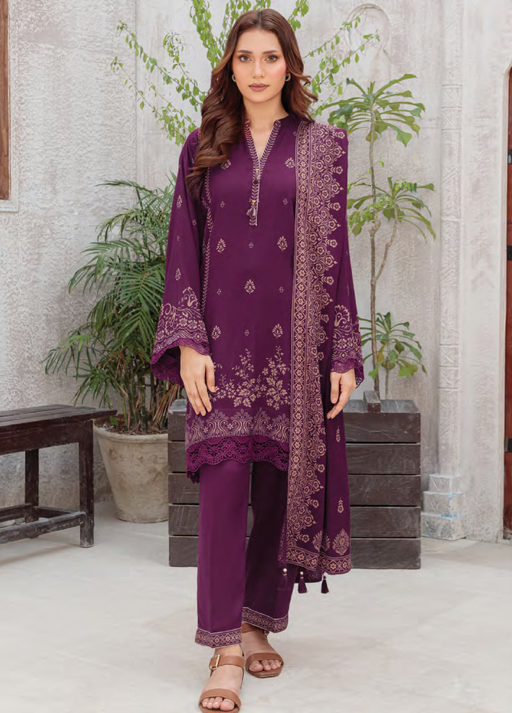 Lakhany Printed Pashmina Suits Stitched 3 Piece LSM25LP LG-UB-0259-C - Winter Collection