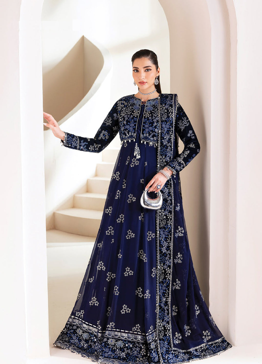 Xenia FormalsEmbroidered Chiffon 3 Piece Suits