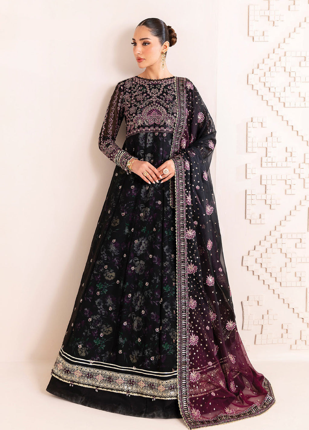 Xenia Formals Embroidered Chiffon 3 Piece Suits