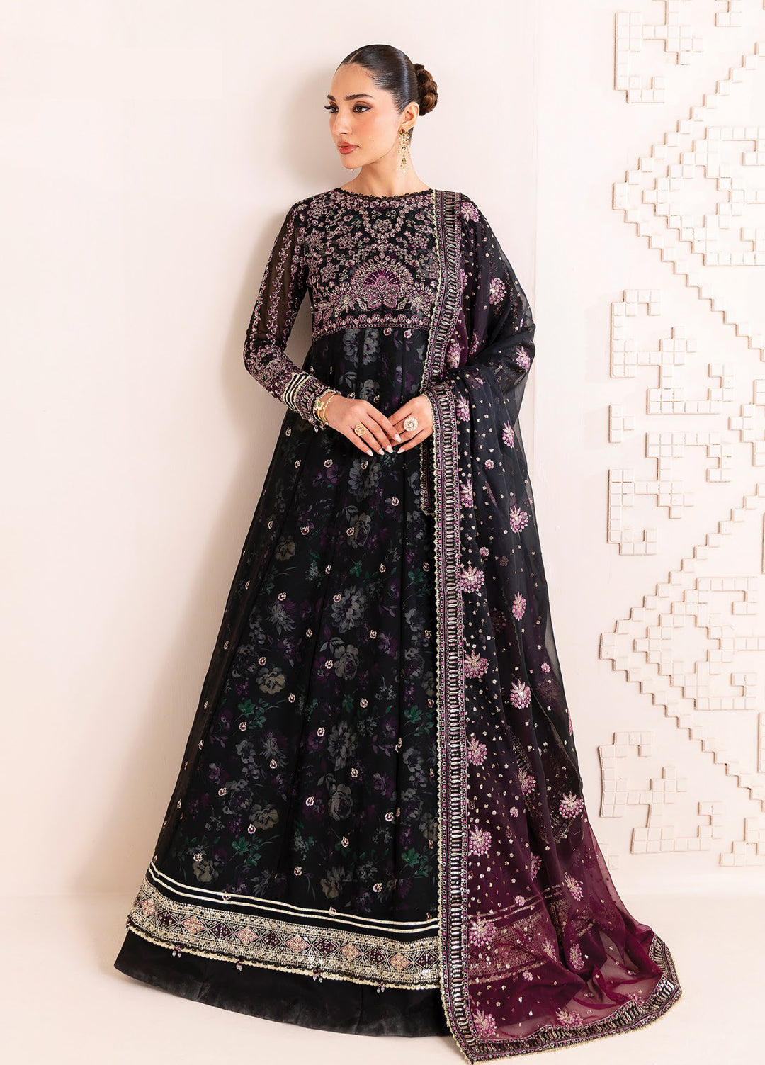 Xenia Formals Embroidered Chiffon 3 Piece Suits