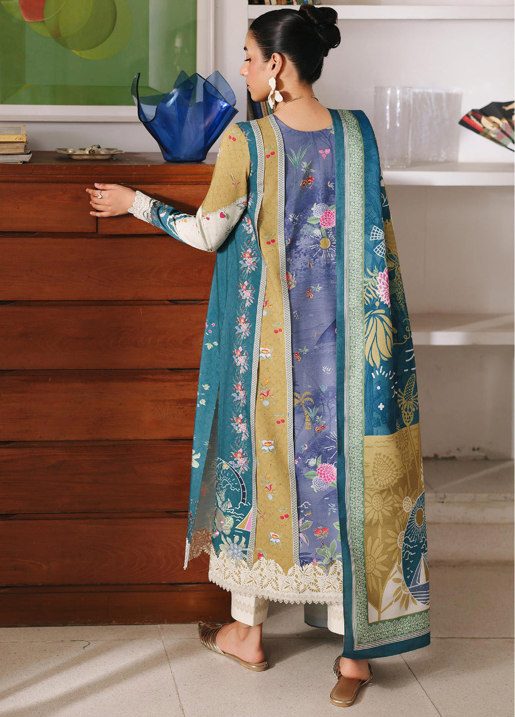Qprints By Qalamkar  Linen Printed 3 Piece Suits