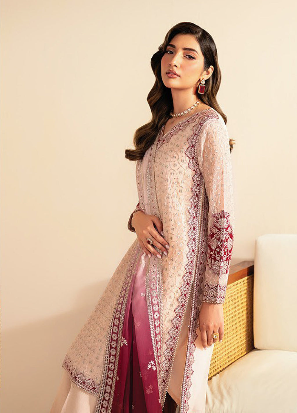 Xenia Formals  Embroidered Chiffon 3 Piece Suits