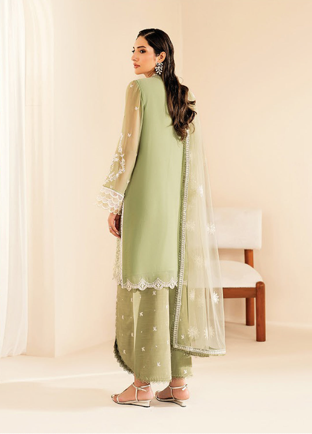 Xenia Formals Embroidered Chiffon 3 Piece Suits