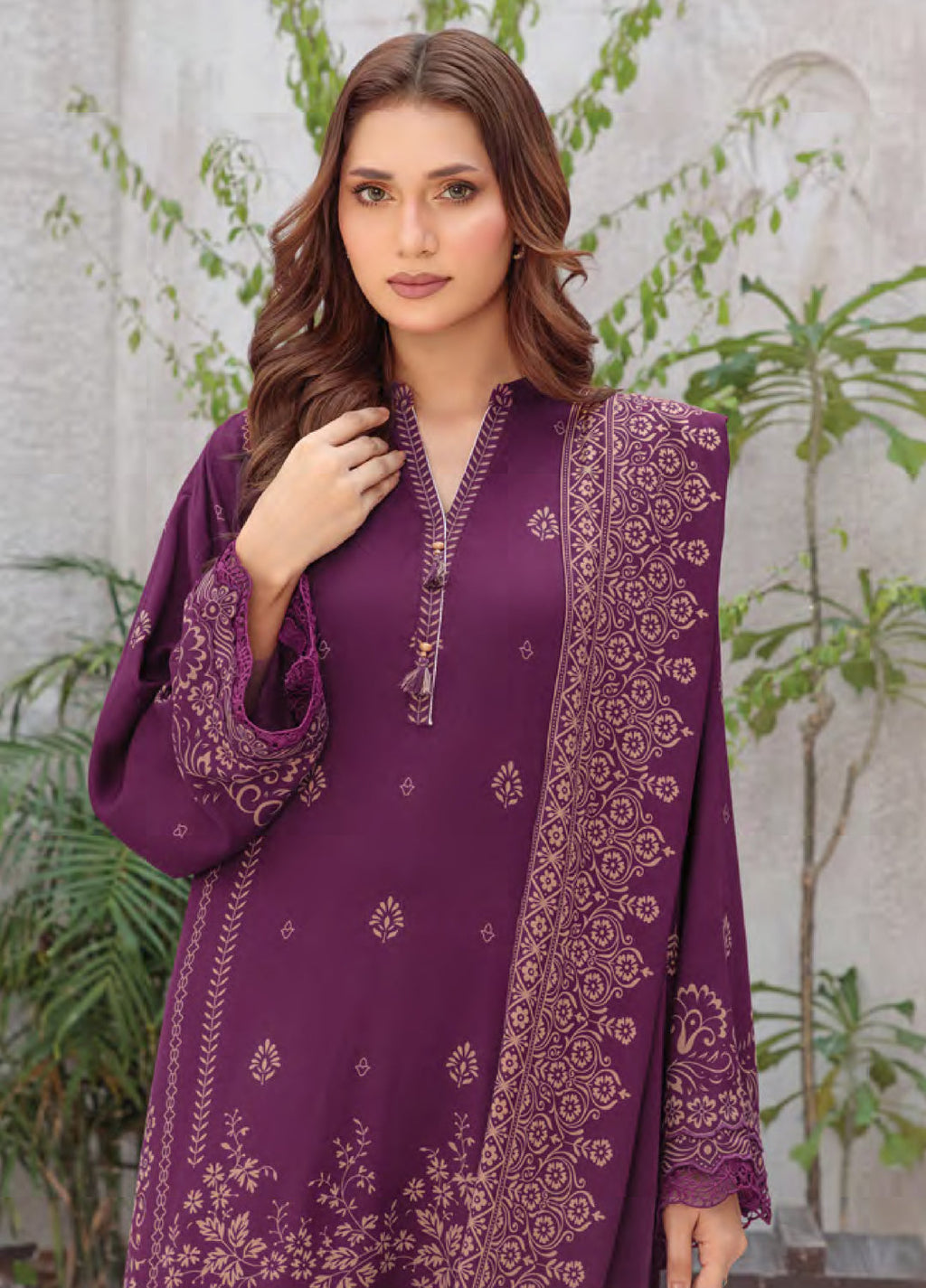 Lakhany Printed Pashmina Suits Stitched 3 Piece LSM25LP LG-UB-0259-C - Winter Collection