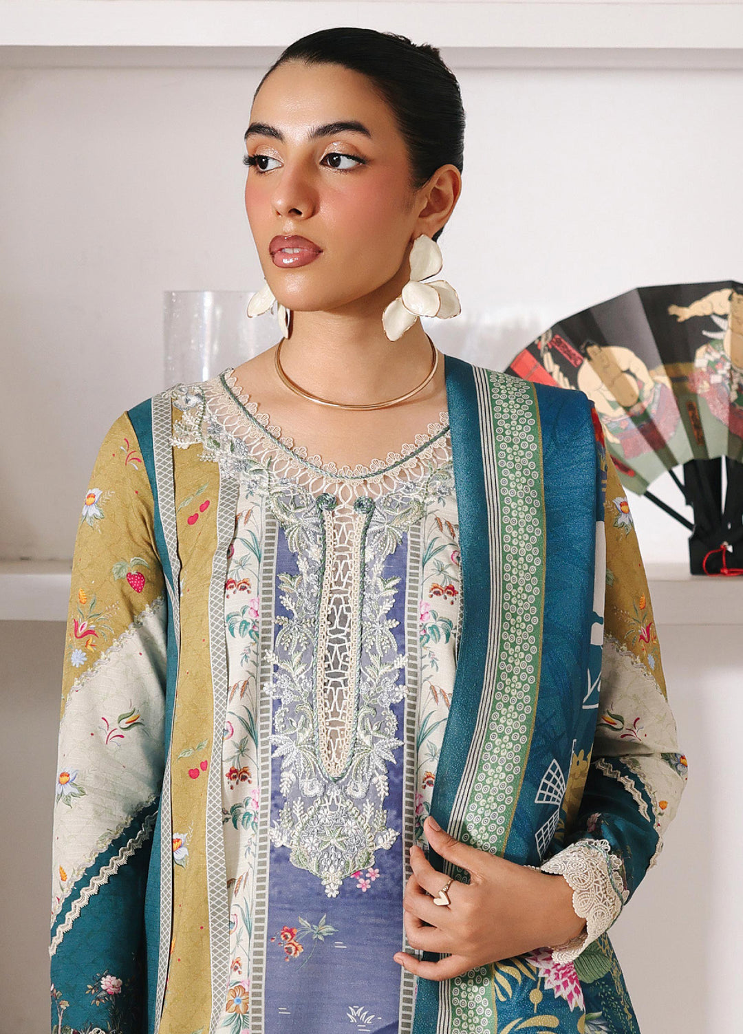 Qprints By Qalamkar  Linen Printed 3 Piece Suits