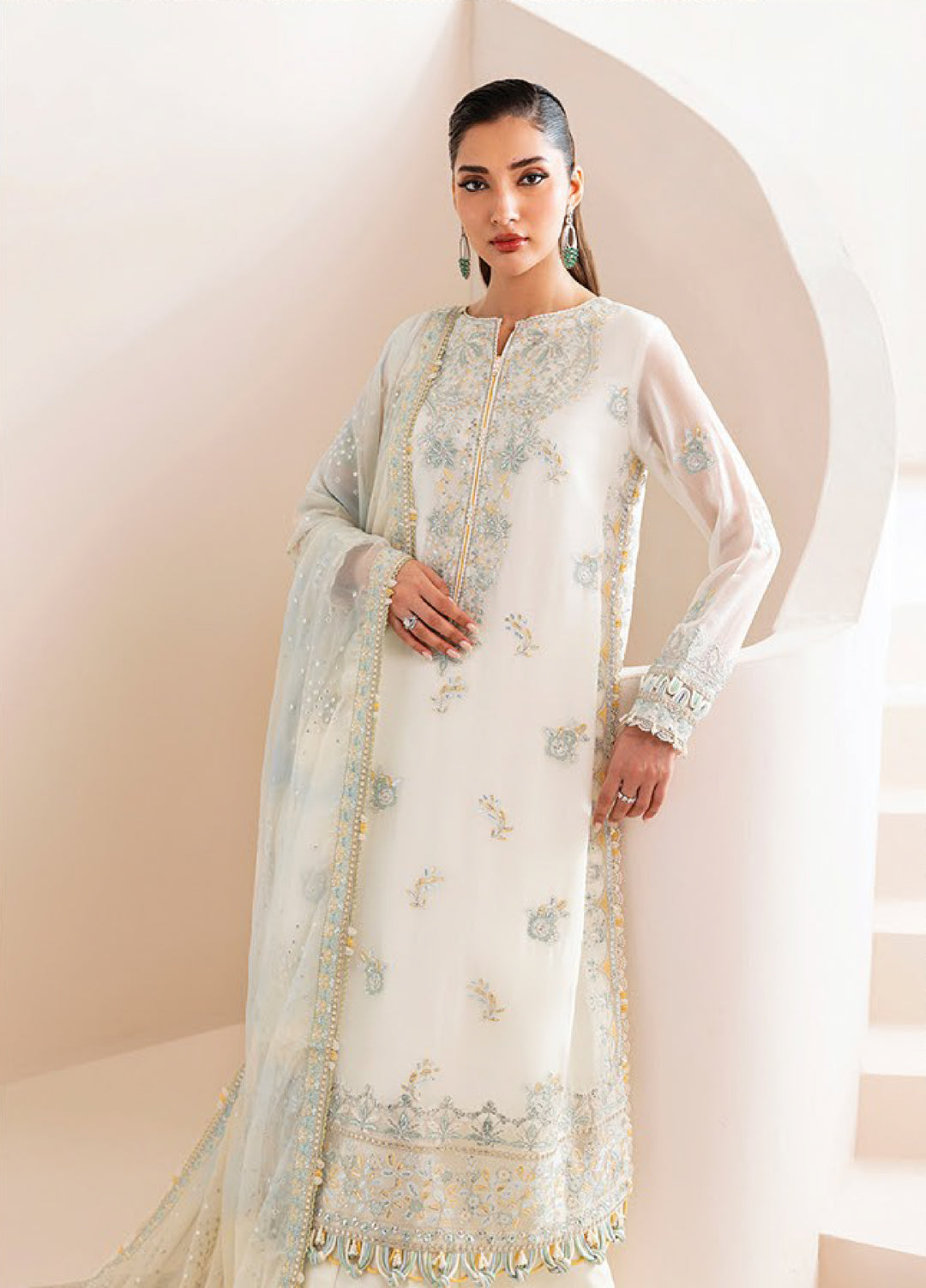Xenia Formals  Embroidered Chiffon 3 Piece Suits