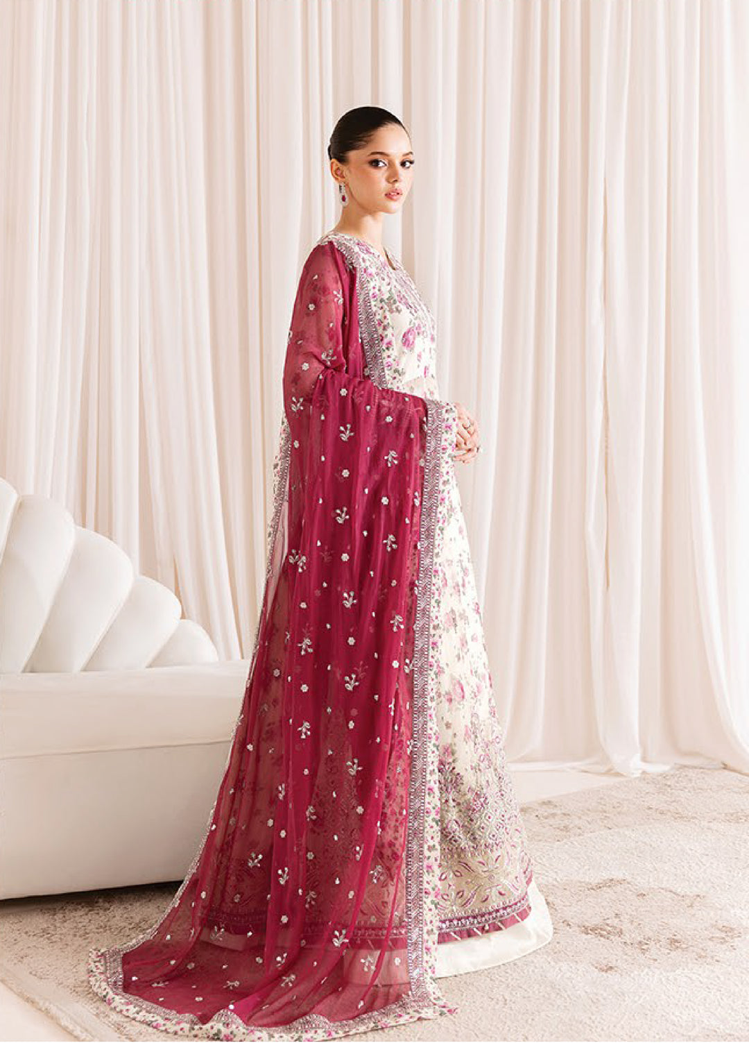 Xenia Formals  Embroidered Chiffon 3 Piece Suits
