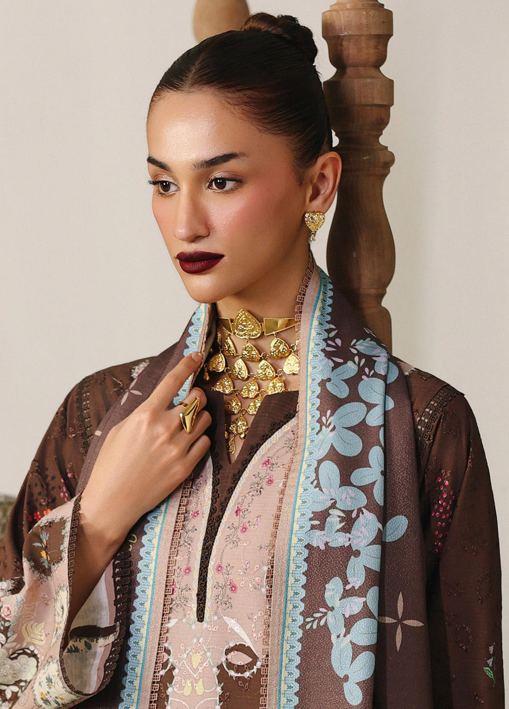 Qprints By QalamkarLinen Embroidered Digital Printed  3 Piece Suits QLM25PW QW-09 B Rabella - Winter Collection