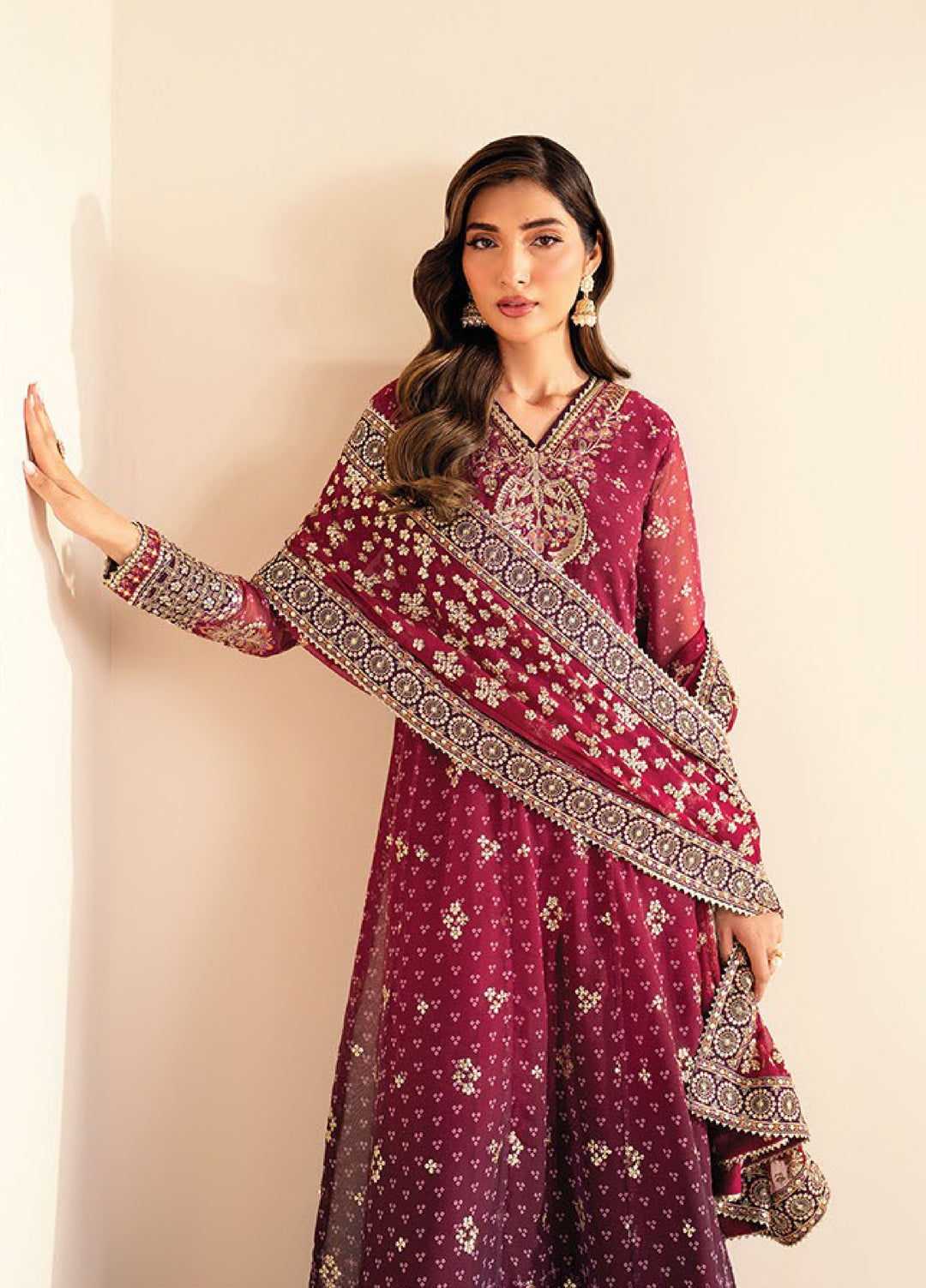 Xenia Formals  Embroidered Chiffon 3 Piece Suits