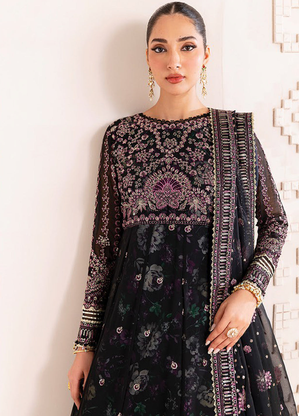 Xenia Formals Embroidered Chiffon 3 Piece Suits