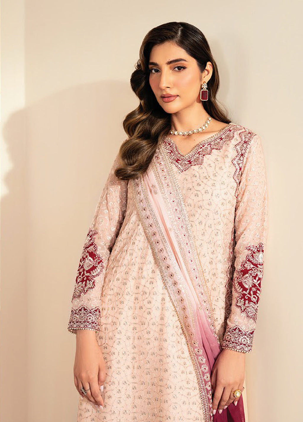 Xenia Formals Embroidered Chiffon 3 Piece Suits