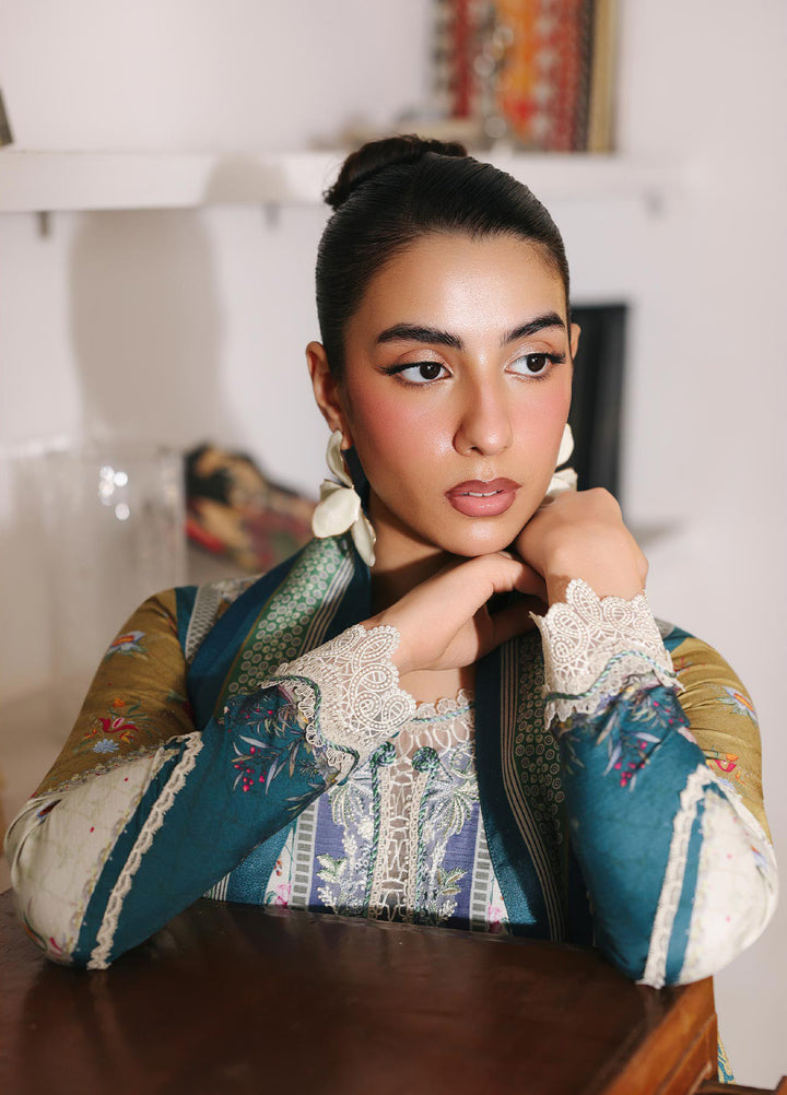 Qprints By Qalamkar  Linen Printed 3 Piece Suits