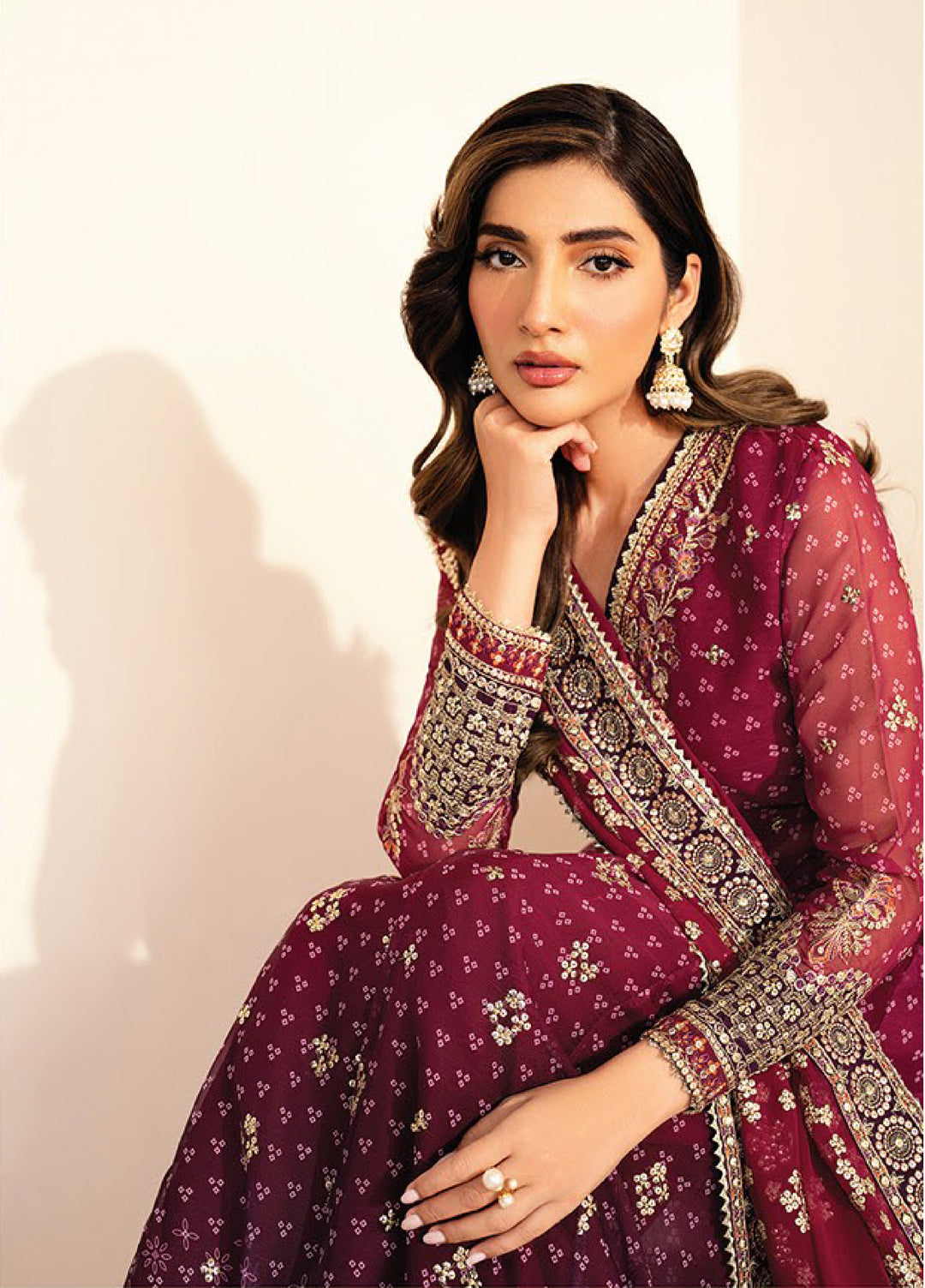 Xenia Formals  Embroidered Chiffon 3 Piece Suits