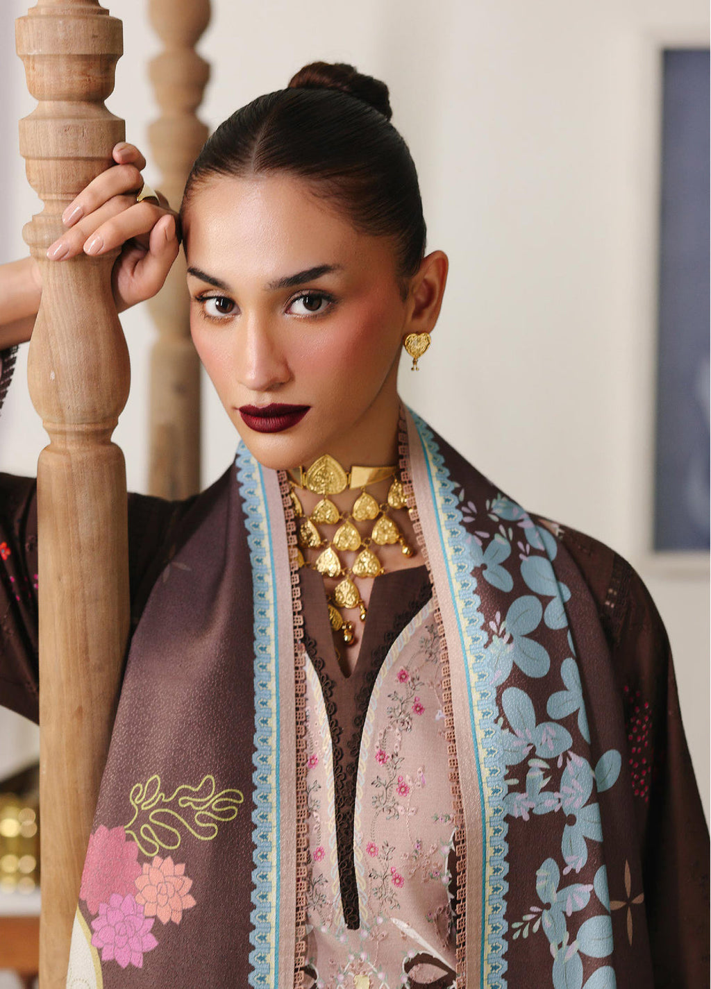 Qprints By QalamkarLinen Embroidered Digital Printed  3 Piece Suits QLM25PW QW-09 B Rabella - Winter Collection